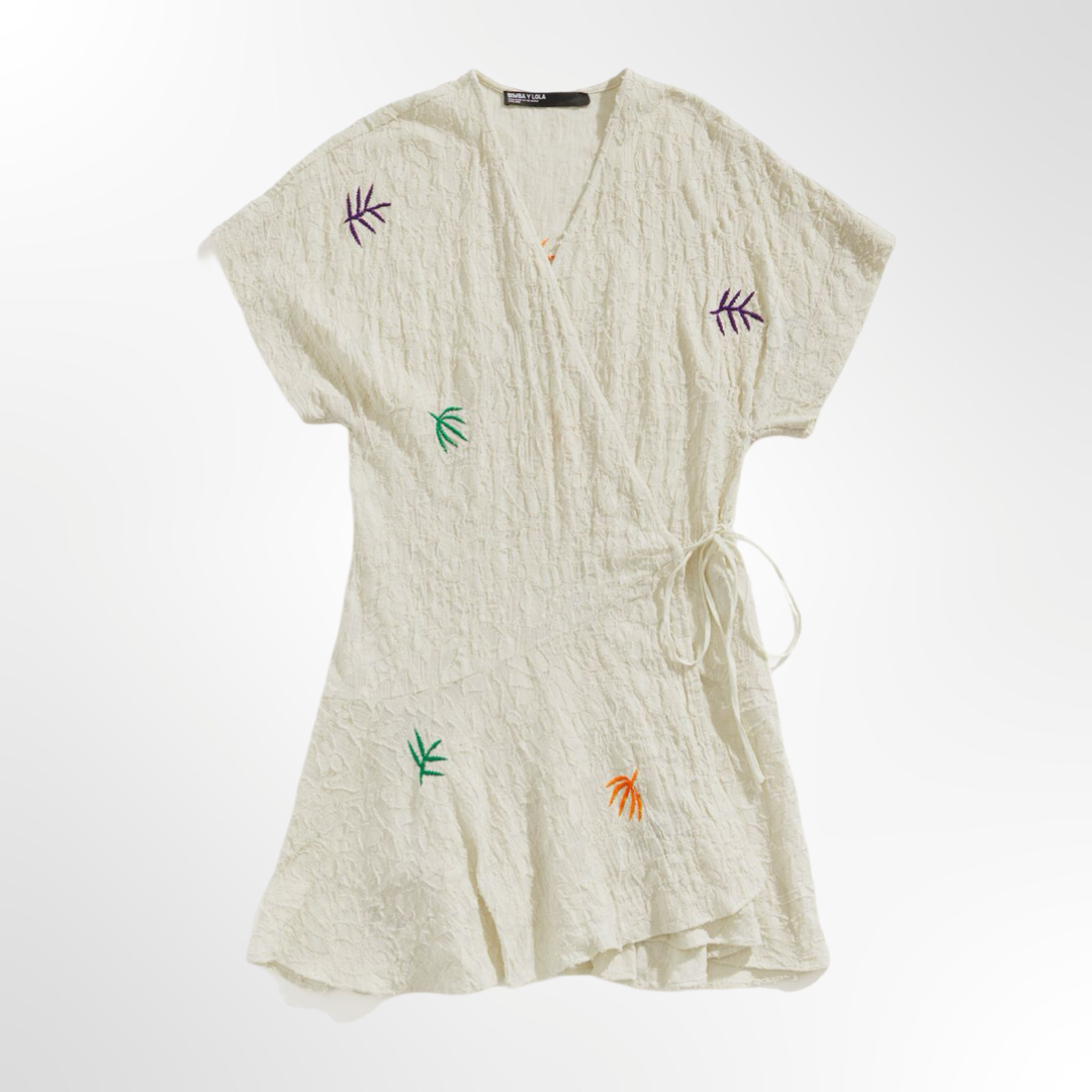 Vestido Bordado Marfil - T.L