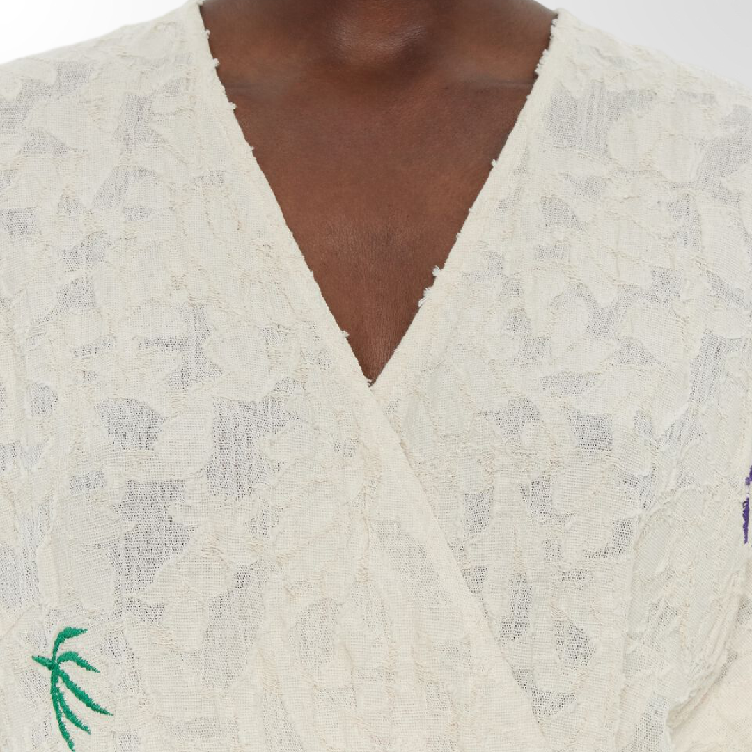 Vestido Bordado Marfil - T.L