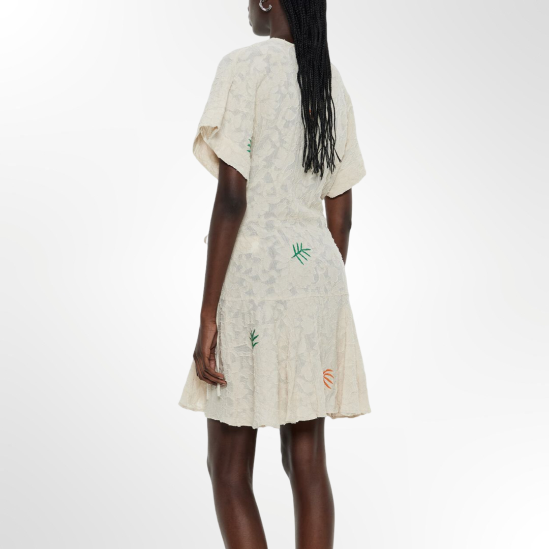 Vestido Bordado Marfil - T.L