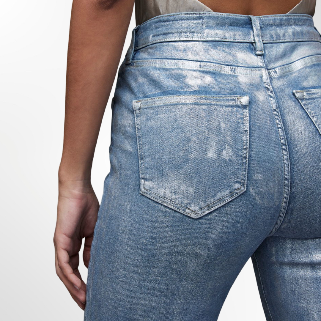 Dax High-Rise Metallic Skinny Jeans - T.38