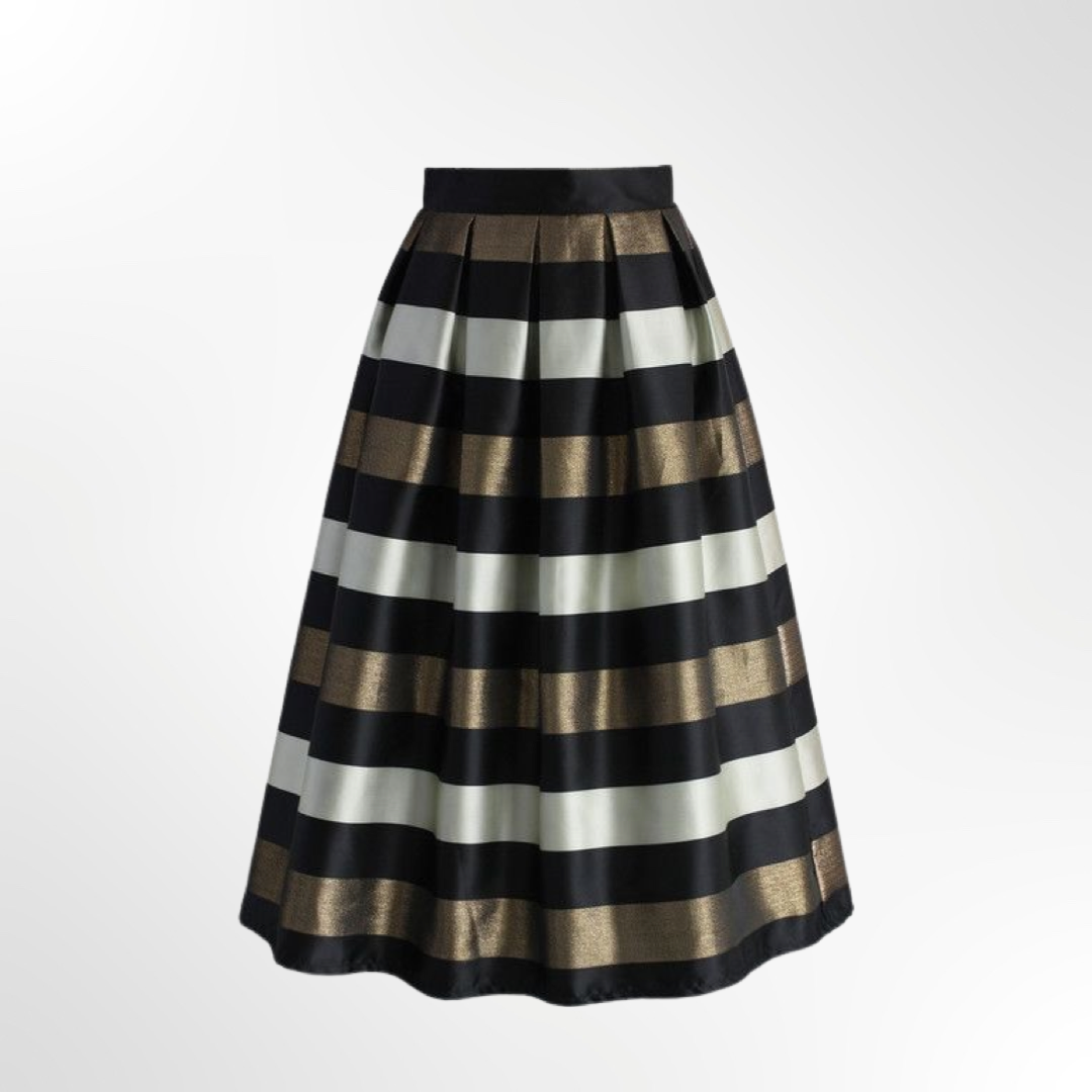 Falda Stripe Taffeta Midi - T.XS