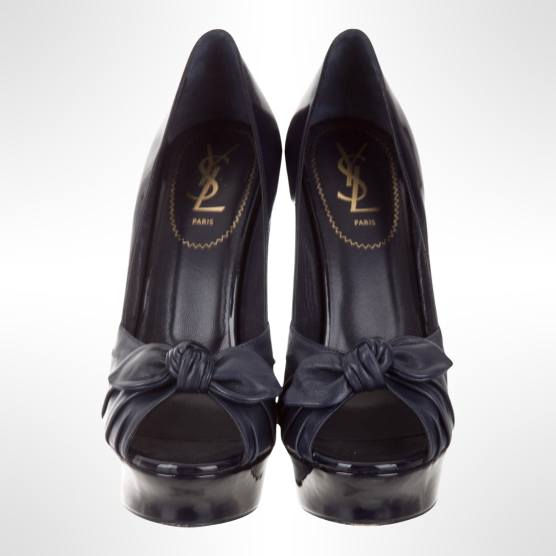 Leather Peep-Toe Pumps - T.39.5