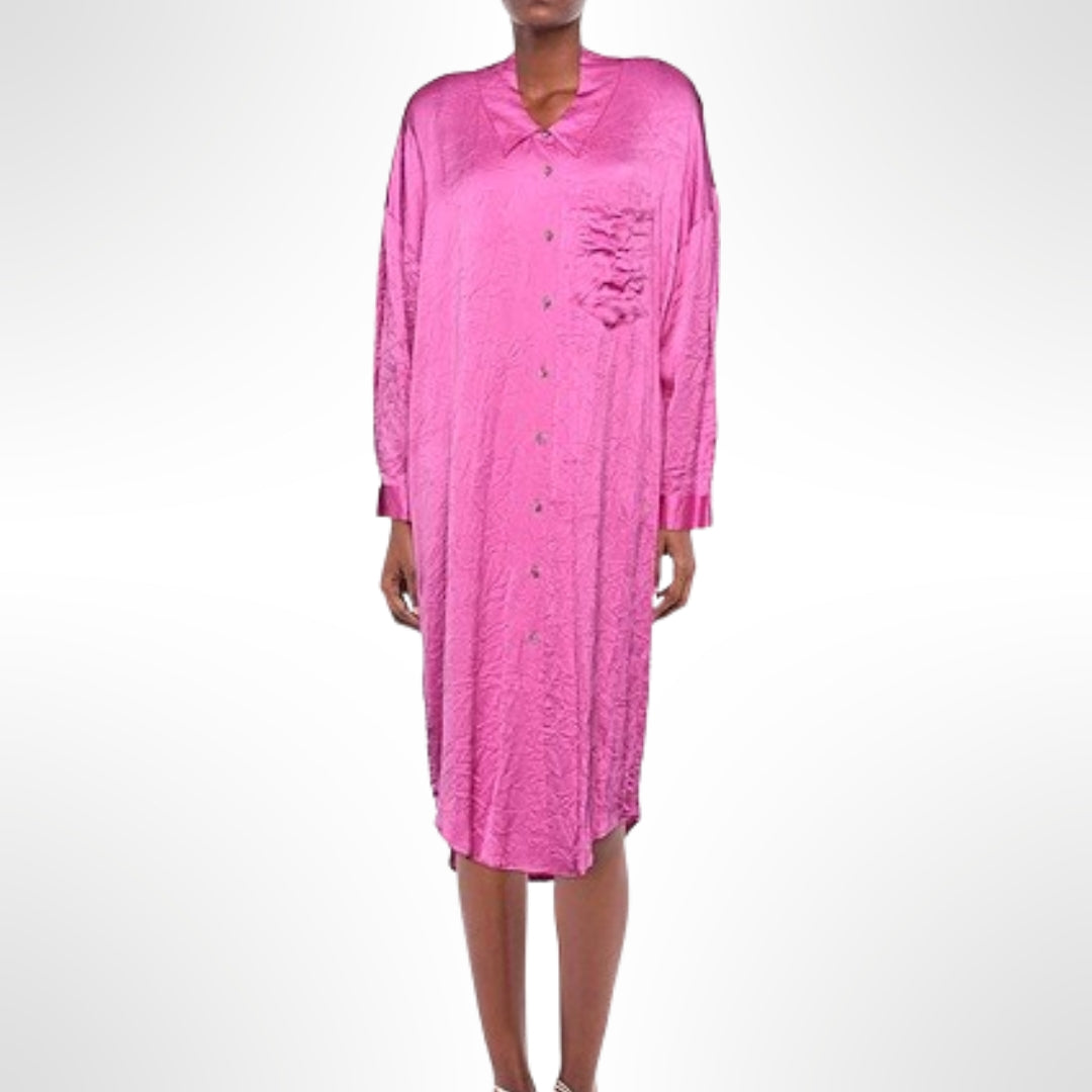 Vestido Camisero Fucsia - T.S