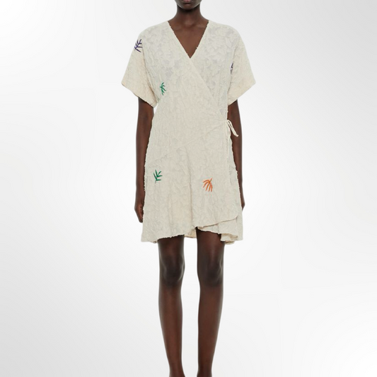 Vestido Bordado Marfil - T.L