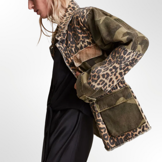 Mixed Print Utility Jacket - T.L