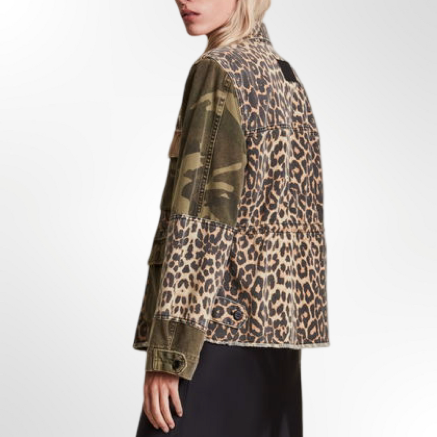Mixed Print Utility Jacket - T.L