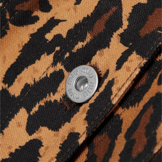 Leopard Printed Denim Jacket - T.M