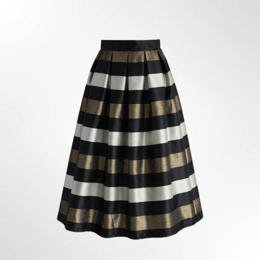 Falda Stripe Taffeta Midi - T.XS