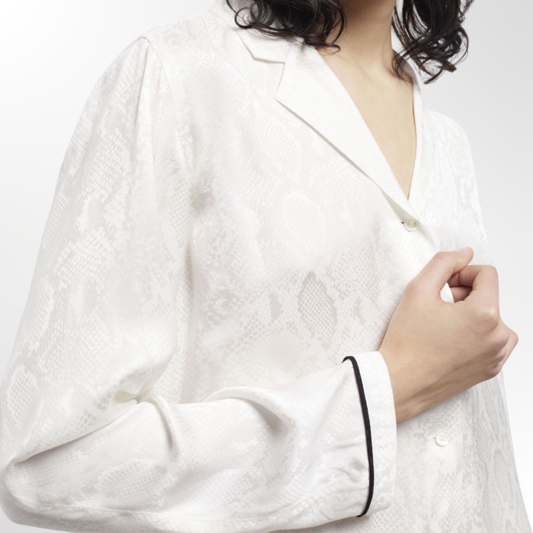 Snakeskin Print Satin Shirt - T.M