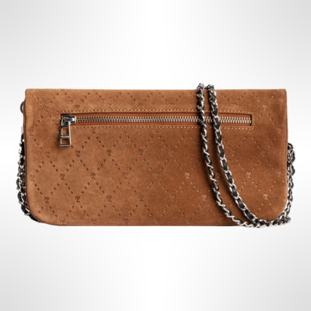 Rock Embossed Suede Shoulder Bag